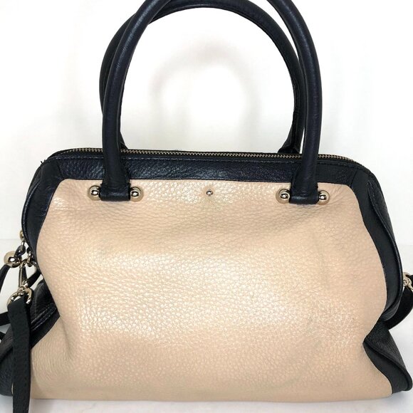 kate spade Handbags - Kate Spade Charles Street Brantley Satchel Bag Black and Tan Leather Authentic
